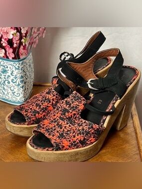 Rachel Comey Spade Sandal Heeled Clogs-Poppy Floral Size 6.5